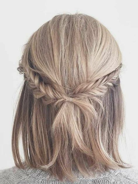 Shorter Hairstyles, Gray Blonde, Gray Wigs, Fun Hairstyles, Half Updo Hairstyles, Fishtail Braids, Prom Hairstyles For Short Hair, Videos Cooking, Hair 2018