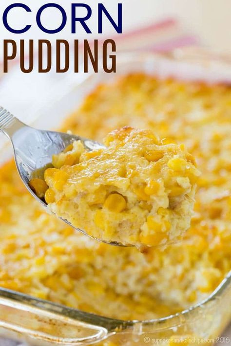 Southern Corn Pudding, Easy Corn Pudding, Southern Corn, Corn Pudding Casserole, Corn Pudding Recipe, Sweet Corn Casserole, Thanksgiving Casserole Recipes, Creamy Corn Casserole, Cream Corn Casserole