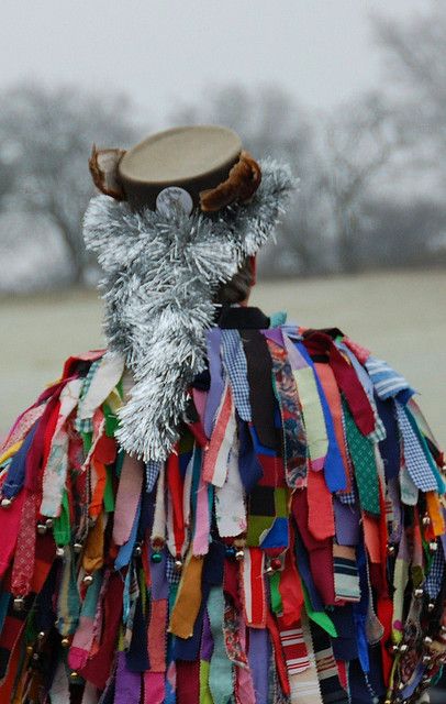 Morris Dancer - Morris dance is a form of English folk dance usually accompanied by music. It is based on rhythmic stepping and the execution of choreographed figures by a group of dancers, usually wearing bell pads on their shins. Implements such as sticks, swords and handkerchiefs may also be wielded by the dancers. Morris Dancing Aesthetic, Morris Dancers Costumes, English Folklore, British Folklore, Morris Dancers, Morris Dancing, Village Fete, Pagan Rituals, Old Farm Houses