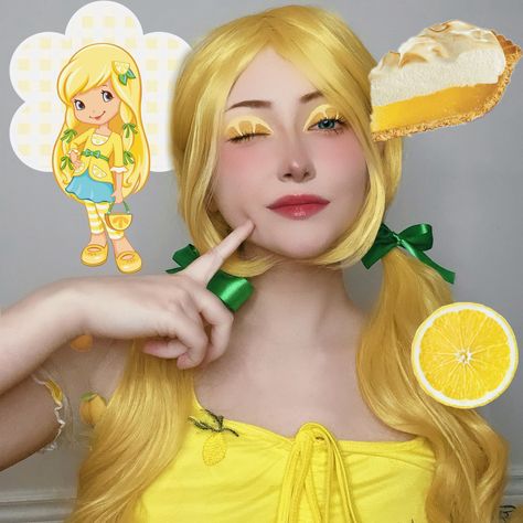 peyton | 🍋🥧 lemon meringue 🥧🍋 #strawberryshortcake #lemonmeringue #lemonmeringuecosplay #cosplay #makeupart #makeupartist #makeup | Instagram Strawberry Shortcake Makeup, Lemon Meringue, Strawberry Shortcake, Meringue, Fashion Makeup, Halloween Makeup, Halloween Party, Halloween Costumes, Lemon