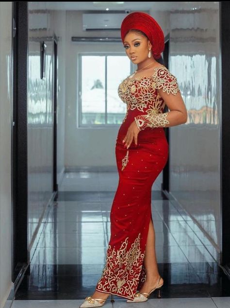 Captivating and Fascinating Styles for Parties and Occasions. - Stylish Naija Igbo Wedding Dress, Igbo Traditional Wedding, Igbo Bride, African Bridal Dress, Igbo Wedding, African Party Dresses, Nigerian Lace Styles Dress, Nigerian Lace Styles, Bride Attire