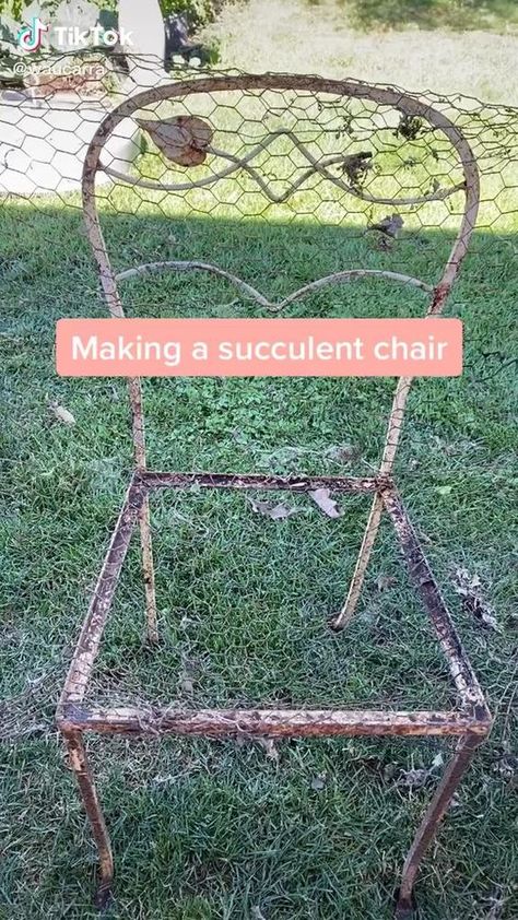 Upcycled Garden Ideas, Creative Garden Projects, Succulent Chair, Recycled Garden Projects, Garden Diy Projects, Succulent Garden Design, Upcycle Garden, Succulent Garden Diy, Garden Decor Diy