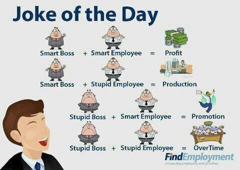 boss employee relationship Boss Jokes, Hr Humor, Free English Lessons, Funny English Jokes, Boss Humor, Business Logic, Business Cartoons, English Jokes, Funny Quotes For Teens