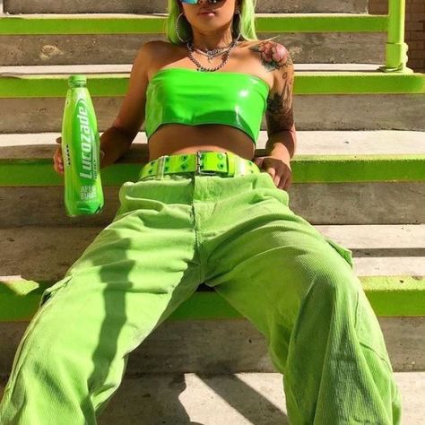 Green Aesthetic Neon, Green High Fashion, Green Photo Wall, Lime Aesthetic, Lime Green Aesthetic, Stella Monroe, Pink Green Aesthetic, Skyler Bradshaw, Neon Y2k