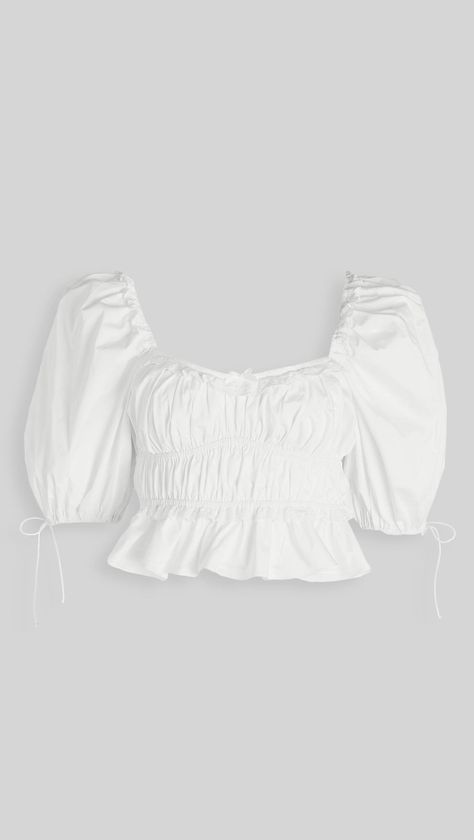 20 Pretty Summer Tops to Buy If You're Tired of T-Shirts | Who What Wear Pretty Summer Tops, White Outfits For Women, Pretty Tops, White Summer Tops, All White Outfit, Pretty Top, Lemon Dress, For Love & Lemons, Pullover Designs