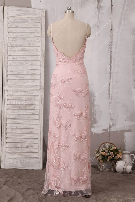 Light Pink Prom Dress, Baby Pink Color, Prom Dress Inspo, Sparkly Prom Dresses, Scalloped Neckline, Pink Formal Dresses, Pink Prom Dress, Prom Inspo, Long Evening Dress