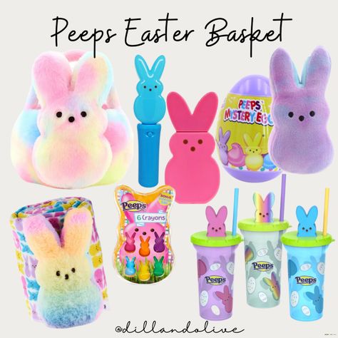 "Peeps with Blanket, Rainbow" curated on LTK Peeps Theme Easter Party, Peeps Easter Basket, Purple Easter Basket, Basket Themes, Easter Luncheon, Peeps Flavors, Peeps Marshmallow, Easter Basket Themes, Peeps Candy