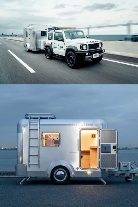 X-Cabin 300: Japan’s rendition of the iconic Airstream with an industrial twist Diy Camper Trailer Plans How To Build, Tiny Camper Trailer, Small Vehicles, Teardrop Camper Plans, Camping Trailer Diy, Airstream Rv, Kombi Motorhome, Cargo Trailer Conversion, Diy Camper Trailer