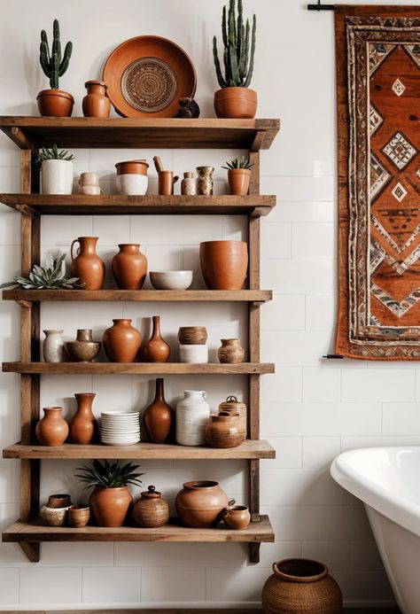 27 Unbelievable Boho Bathroom Inspirations for Your Home Makeover - Drop By My Home Southwest Bathroom, Mexican Bathroom, Western Bathroom, Boho Bathroom Ideas, Bathroom Makeovers, Home Makeover, Daily Rituals, Boho Bathroom, Chic Bathrooms