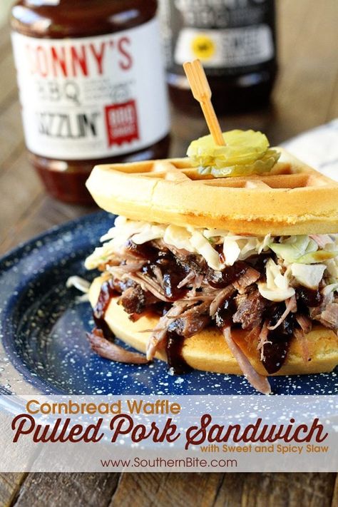 Slow Cooker Easy Recipes, Cornbread Waffle, College Cookbook, Best Grill Recipes, Spicy Slaw, Easy Recipes Dinner, Slow Cooker Easy, Cornbread Waffles, Picnic Potluck