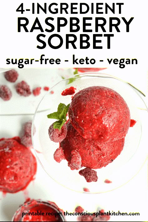 Sugar Free Sorbet, Raspberry Sorbet Recipe, Fruit Sorbet Recipe, Raspberry Ice Cream Recipe, Colon Cleanse Before And After, Keto Raspberry, Gaps Diet Recipes, Gaps Recipes, Sorbet Recipe