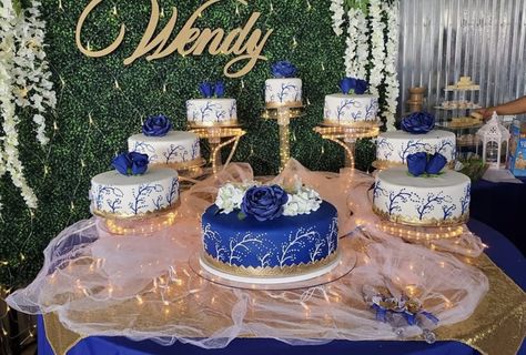 Quince cake ideas. Royal Blue Quince Cakes Royal Blue And Silver, Royal Blue Quince Cake Ideas, Royal Blue And Gold Quince Cake, Quince Cakes Blue, Royal Blue Quinceanera Cake, Royal Blue Cake Quinceanera, Blue Quinceanera Cake, Royal Blue Quince Cake, Quinceñera Cake