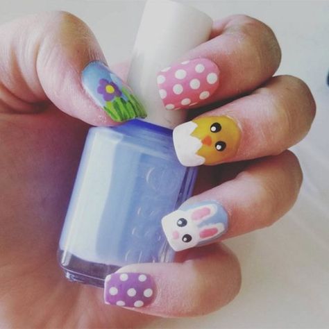 A round-up of the best Easter nail art ideas Art Tequniques, Nail Art Easter, Easter Nail Art Ideas, Nail Tech Ideas, Easter Nails Easy, Spring Nails 2022, Easter Nail Art Designs, Fun Nail Designs, Nailart Ideas