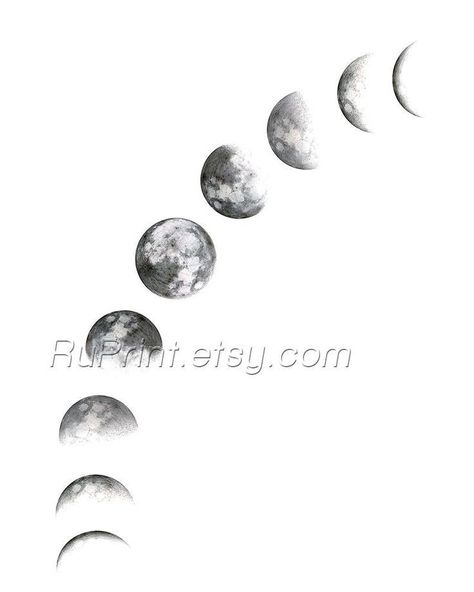 Celtic Turtle, Moon Phases Printable, Moon Cycle Tattoo, Witchcraft Tattoos, Under Chest Tattoo, Luna Tattoo, Moon Phases Tattoo, Tattoo Shading, God Tattoos