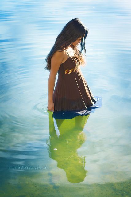 Standing in the stillness Person Standing Looking Down, Standing In Water Drawing, Beach Photo Reference, Sitting In Water Reference, Floaty Pose Reference, Person In Water Reference, Standing In Water Reference, Standing Still Pose Reference, Person Standing In Water