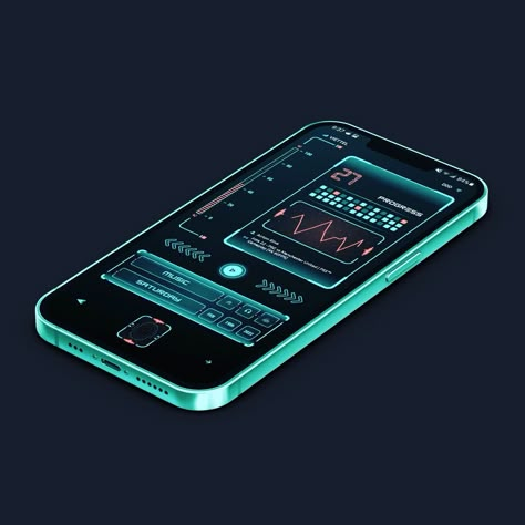 Futuristic Cellphone, Phone Futuristic, Futuristic Smartphone, Futuristic Technology Concept Art, Futuristic Phones, Smooth Animation, Futuristic Hud, Neon Space, Future Technology Concept