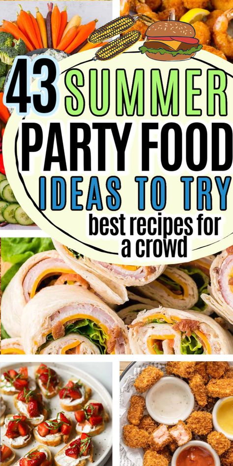 These easy summer buffet food ideas are perfect for a garden party. Outdoor summer party food for a crowd that works at any occasion - a pool party, a birthday party, a baby shower or even a casual wedding reception. summer buffet food ideas garden party Summer Buffet Food Ideas, Summer Party Food Ideas, Buffet Food Ideas, Summer Buffet, Party Food For A Crowd, Summer Party Food, Outdoor Summer Party, Party Food Ideas, Food For A Crowd