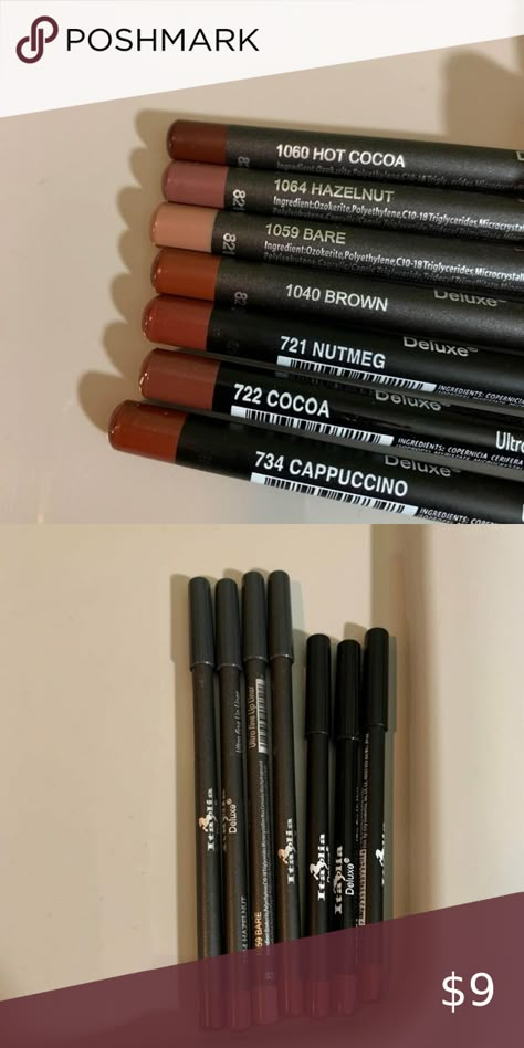 (7) Italia deluxe ultra fine lip liners set of 7 NEUTRAL BROWNS Italia Deluxe, Lip Liner Set, Lip Liners, Lip Combo, Pinterest Makeup, Basic Makeup, Girl Tips, Makeup Goals, Lip Pencil