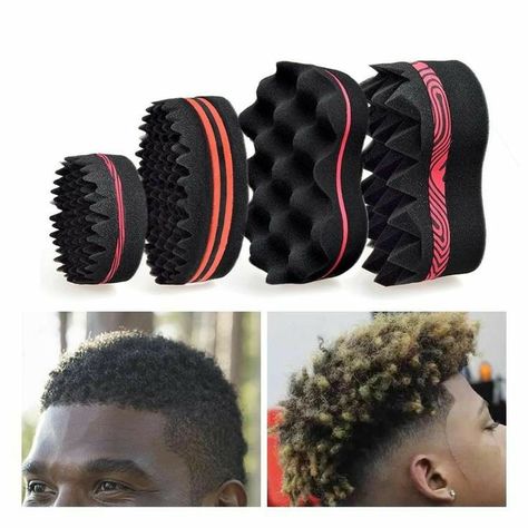 Curly Hair Sponge, Hair Sponge Curls, Curl Brush, Hair Sponge, Hairstyles For Natural Hair, Black Hair Cuts, Black Curls, Afro Natural, Men Hairstyle