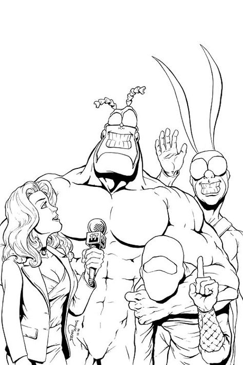 Arthur From the Tick | the tick and arthur 1 cover feb 1999 Animation Drawing Sketches, Old Cartoon Characters, The Tick, Childhood Art, Superhero Coloring, Comic Book Art Style, Dope Cartoon Art, Book Tattoo, Graffiti Drawing