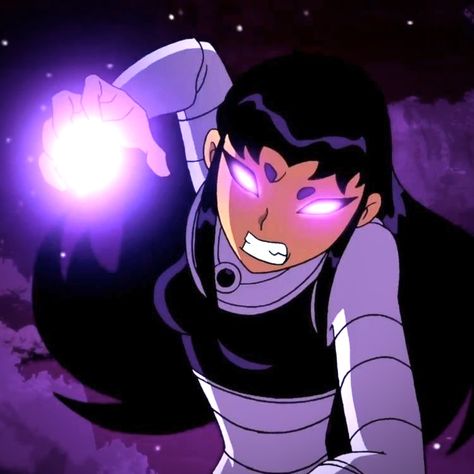 Teen Titans Blackfire, Black Fire, Teen Titans, Purple, Hair, Black