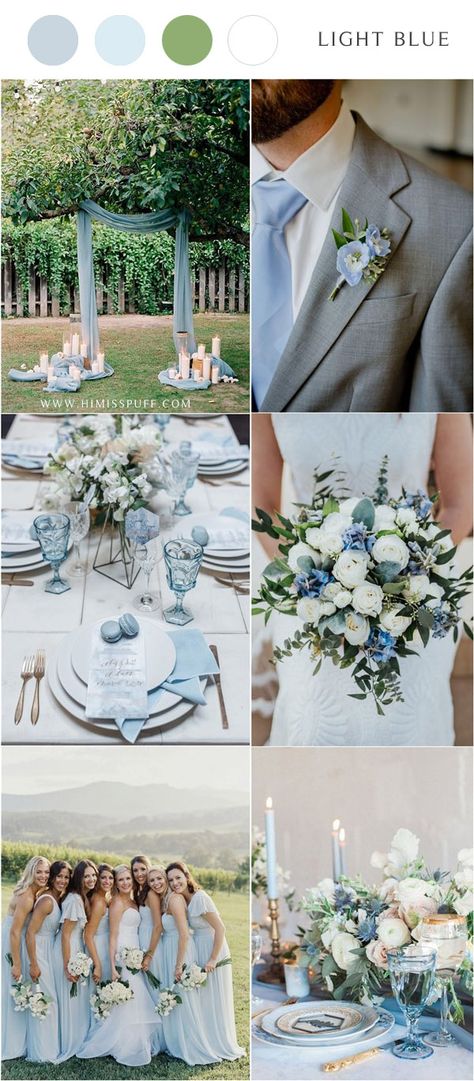 Light Blue Wedding Colors, Blue Wedding Colors, Groomsmen Fashion, Wedding Color Scheme, Light Blue Wedding, Blue Themed Wedding, Wedding Colors Blue, Wedding Blue, Dusty Blue Weddings