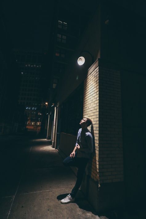 Shoot, photo, guy, street, style, man, photography, night, light, milwaukee, wisconsin, idea Poses Under Street Light, Man Standing Under Street Light, Night Men Photography, Night Street Photoshoot Men, Night Street Poses, Street Photography Ideas Men, Street Light Photoshoot, Night Portrait Men, Street Photography Poses Man