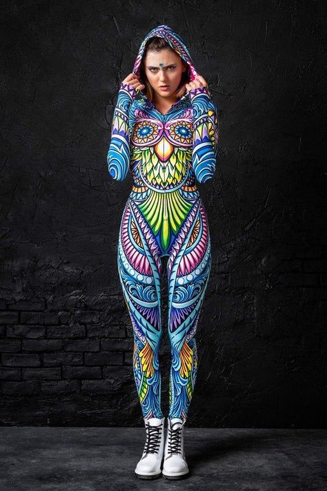 Festival Clothing Women, Rave Bodysuit, Festival Outfits Women, Festival Costume, Uv Black Light, Burning Man Outfits, Festival Costumes, Festival Clothing, Rave Festival