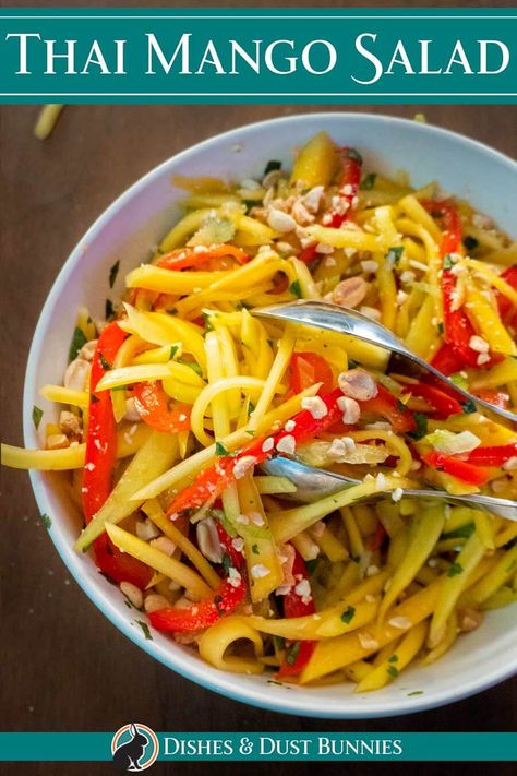 Mango Apple Salad, Pioneer Woman Mango Salad, Mango Pasta Salad, Thai Green Mango Salad Recipe, Asian Salad Recipe Healthy, Thai Mango Salad Dressing, Green Mango Salad Recipe, Thai Salads Recipes, Mango Thai Salad