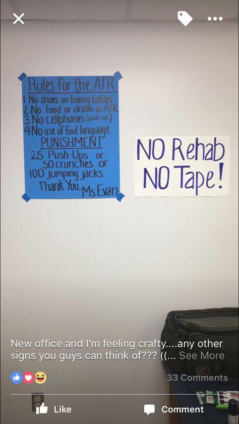 ATR rules Athletic Training Room Ideas, Athletic Training Room Organization, Athletic Training Room Decorations, Athletic Trainer Quotes, Athletic Training Room, Athletic Training Humor, Athletic Training Student, Trainer Aesthetic, Athletic Training Sports Medicine