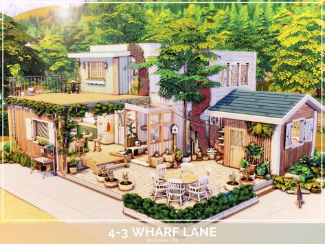 The Sims Resource - 4-3 Wharfe Lane - No CC Ts4 Builds No Cc, Sims4 Builds No Cc, Sim4 House, Sims 4 Restaurant No Cc, Sims 4 Boho House, Sims 4 Builds No Cc, Sims 4 Witch House No Cc, Ts4 Cc Lots House, Sims 4 Lots No Cc