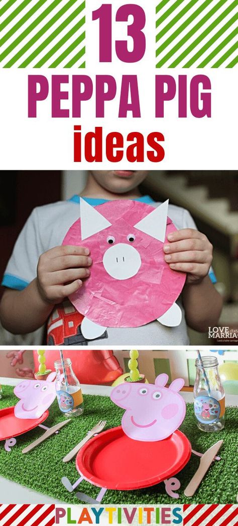 You may be the parent, whose kids are just obsessed by little, pink and cute Peppa Pig characters. Kids love watching these series. So, here you will find cute 13 Peppa pig ideas for kids! #Peppapignoses, #Peppapigcraft, #Peppapigpartyideas #DIYpeppapig #DIYideasforkids #DIYToysforkids #DIYPeppaForkids #FunActivitiesForKids Peppa Pig Pinata, Peppa Pig Printables, Peppa Pig Christmas, Pig Character, Pig Crafts, Peppa Pig Birthday Party, Peppa Pig Party, Birthday Activities, Pig Party