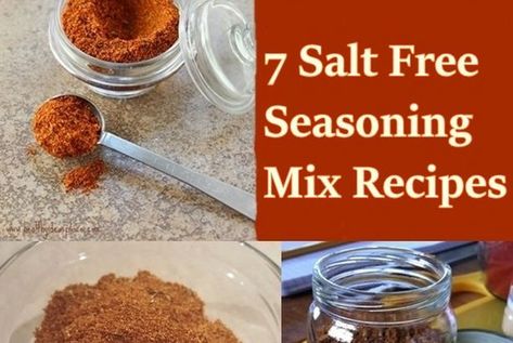 7 Salt Free Seasoning Mix Recipes Recipes Low Sodium, Seasoning Mix Recipes, Low Sodium Recipes Heart, Salt Free Recipes, Heart Healthy Recipes Low Sodium, Low Salt Recipes, Homemade Dry Mixes, Salt Free Seasoning, Homemade Spice Mix