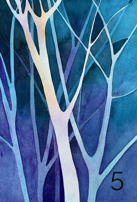 Watercolor Learning, Negative Art Painting, Shape Painting, Negative Painting Ideas, Watercolor Outline, Watercolor Negative Space, Painting Negative Space, Watercolor Lesson, Flow Art