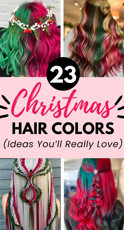 If you're looking for Hair Color Ideas For Christmas, I got you! Here are some beautiful Christmas Hair Color Ideas. I've also covered Christmas Hairstyles
or Holiday Hairstyles. And if you want to have Christmas Hair or Colorful Hair, check out these Hair Dye Colors! Holiday Hair Color, Christmas Hairstyles, Holiday Hairstyles
Christmas Hair, Hair Dye Colors, Winter Hairstyles
Cool Hair Color, Christmas Hair Color, Gorgeous Red Hair, Red Hair Color Ideas, Split Dyed Hair
Vivid Hair Color Quarter Hair Color, Christmas Hair Colour Ideas, Hair Dye Ideas For Redheads, Red And Green Hair Color Ideas, Holiday Hair Color Ideas, Silver And Red Hair, Christmas Hair Dye, Rainbow Hair Ideas, Hairstyles Holiday