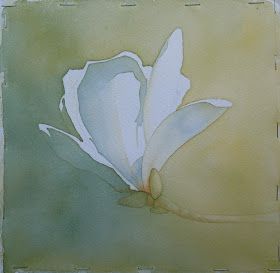 Watercolour White Flowers, White Flower Watercolor Painting, White Flower Watercolor, Magnolia Watercolor, Flower Watercolor, Watercolor Flower Art, Botanical Watercolor, Watercolor Sketch, Watercolor Inspiration