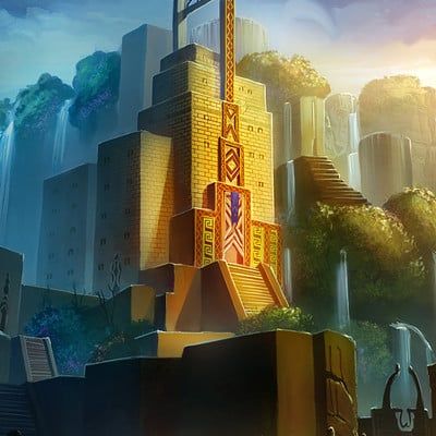 African Fantasy Architecture, Wakanda City Concept Art, African City Concept Art, Art Nouveau Design Interior, Tropical Africa, Dungeons And Dragons Game, Afrocentric Art, Science Project, Fantasy City