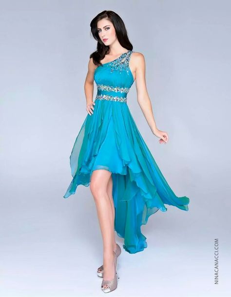 Nice Prom Dress Teal, High Low Prom Dress, Prom Dress 2014, One Shoulder Prom Dress, High Low Prom Dresses, 파티 드레스, Designer Evening Gowns, 2014 Dresses, Prom Designs