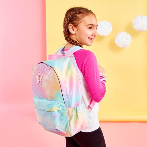 Stand out at school with our Pastel Tie Dye Backpack! It's the perfect size for books, laptops, and more! 🌟 #LoveClaires Cheap Unicorn Print Backpack For Back To School, Cheap Unicorn Print Backpack For Students, Multicolor Unicorn Print Bag For Back To School, Affordable School Backpack With Unicorn Print, Tie Dye Backpack, Cute Multicolor Unicorn Print Backpack, Pastel Tie Dye, Girls Bags, Spring Looks