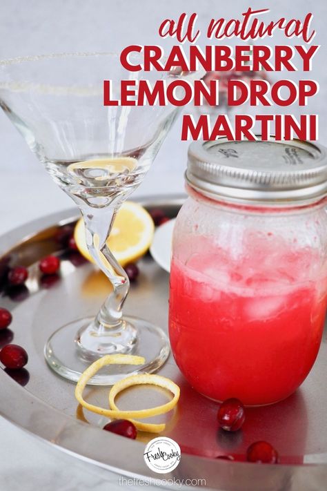 Gorgeous, all natural Cranberry Lemon Drop Martini, a lovely recipe for the holidays, Thanksgiving, Christmas or New Years, using homemade cranberry simple syrup. Step-by-step recipe on the blog @thefreshcooky | #lemondrop #craftcocktails #thefreshcooky Cranberry Lemon Drop Martini, Cranberry Lemon Drop, Thanksgiving Cranberries, Cranberry Martini, Cranberry Simple Syrup, Festive Holiday Cocktails, Christmas Martini, Lemon Drop Martini, Simple Syrup Recipes