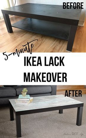 Love this easy Ikea lack coffee table makeover | Ikea lack hacks #ikeahacks #ikealack Lack Hacks, Ikea Lack Hack, Lack Hack, Coffee Table Hacks, Ikea Lack Coffee Table, Ikea Furniture Makeover, Lack Coffee Table, Cheap Coffee Table, Ikea Coffee Table