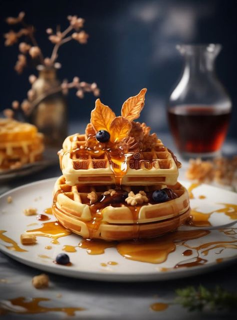 Tasty sweet waffles with maple syrup royalty free stock images Syrup Illustration, Maple Waffles, Waffles Photography, Sweet Waffles, Bacon Waffles, Maple Bacon, Photography Challenge, Maple Syrup, Syrup