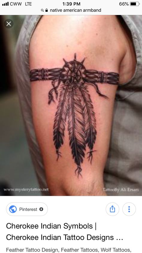 Cherokee Indian Tattoos, Cherokee Tattoos, Native Indian Tattoos, Indian Tattoo Design, Armband Tattoos For Men, Indian Feather Tattoos, Tatuagem Masculina Pequena, Native American Tattoos, Native Tattoos