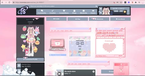 Everskies Profile Layout Codes, 2000s Website, Everskies Profile Layout, Everskies Profile, Internet Aesthetic, Profile Layout, Aesthetic Rosa, Pink Photo, Bullet Journal Art