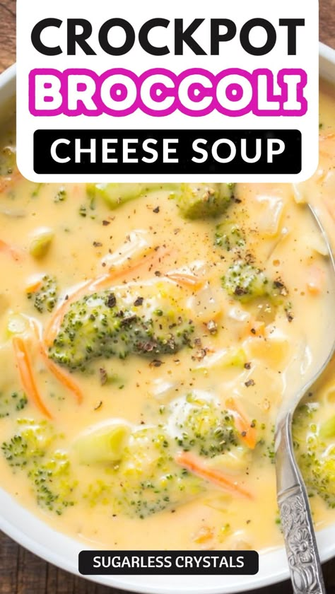 Discover the comforting delight of homemade Crockpot Broccoli Cheese Soup that will quickly become a family favorite. This easy-to-make recipe is packed with nutritious broccoli and rich, creamy goodness, perfect for cozy winter evenings or a satisfying lunch on the go. Cauliflower Cheese Soup Crockpot, Crockpot Broccoli Cheddar Soup Healthy, Broccoli Cheese Potato Soup Crockpot, Crockpot Broccoli Cheese Soup Panera, Broccoli Potato Cheese Soup Crockpot Easy Recipes, Best Broccoli Cheese Soup Crock Pots, Broccoli Soup Crockpot Easy, Broccoli Cheddar Lasagna Soup Crockpot, Broccoli Soup In Crockpot