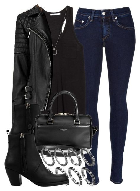 "Style #7554" by vany-alvarado ❤ liked on Polyvore featuring rag & bone, T By Alexander Wang, FOSSIL, AllSaints, Acne Studios and Yves Saint Laurent Instagram Model Outfits, Biker Jackets, Model Outfits, Outfit Jeans, Fame Dr, Instagram Model, T By Alexander Wang, Instagram Models, Fashion Killa