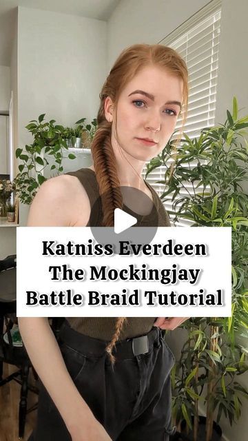 Ryan Terhune on Instagram: "Wrapping up our Hunger Games hairstyle tutorials with Katniss' Mockingjay Battle Braid!! Which Hunger Games hairstyle is your favorite, and what show/movie should we do next?? #hungergames #themockingjay #katnisseverdeen #katnissbraid" Hunger Games Hairstyles, Capitol Hairstyles Hunger Games, Katniss Everdeen Hair, Katniss Catching Fire Hair, Katniss Braid Tutorial, Katniss Hair, Katniss Everdeen Braid, Katniss Pregnant, Katniss Everdeen Braid Tutorial