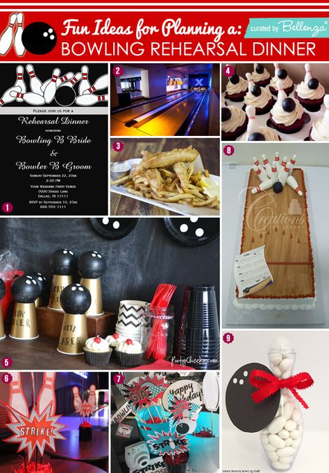 Bowling theme rehearsal dinner ideas #bowling #rehearsaldinners #partythemes Bowling Wedding Ideas, Bowling Rehearsal Dinner, Bowling Alley Wedding Reception, Bowling Wedding, Rehearsal Dinner Ideas, Rehearsal Dinner Themes, Bbq Rehearsal Dinner, Fun Wedding Ideas, Fun Bowling