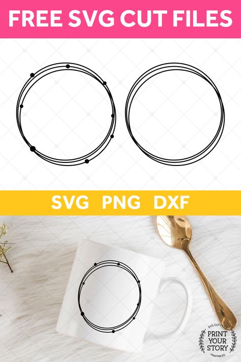 Free Circle Frame SVG Files via @YourStorySVG Circle Svg Free, Monogram Embroidery Letters, Vinyl Tshirt, Free Cricut Images, Scrapbook Techniques, Circle Svg, Cricut Templates, Cricut Stencils, Silhouette Diy