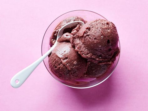 Acai-Banana Sorbet Recipe | Food Network Kitchen | Food Network Acai Ice Cream, Banana Sorbet, Acai Sorbet, Vegan Gelato, Sorbet Recipe, Food Smoothies, Summertime Drinks, Sorbet Recipes, Vegan Living